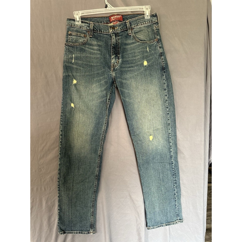 Arizona Blue Distressed jeans, the original slim straight 33 x 32